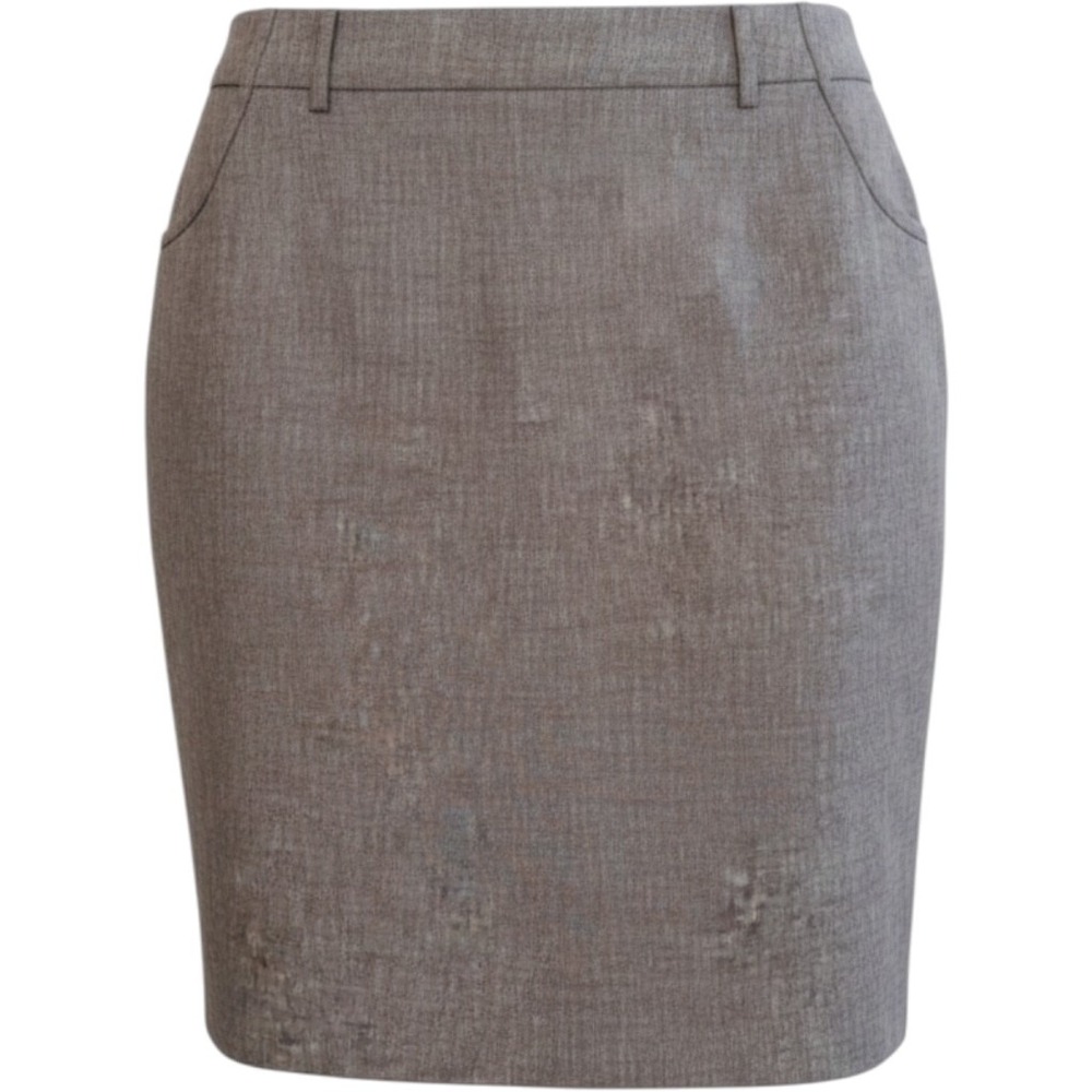 Trina Turk Videt Skirt Brown Linen Blend Pencil Career Size 12 Made in USA Bark